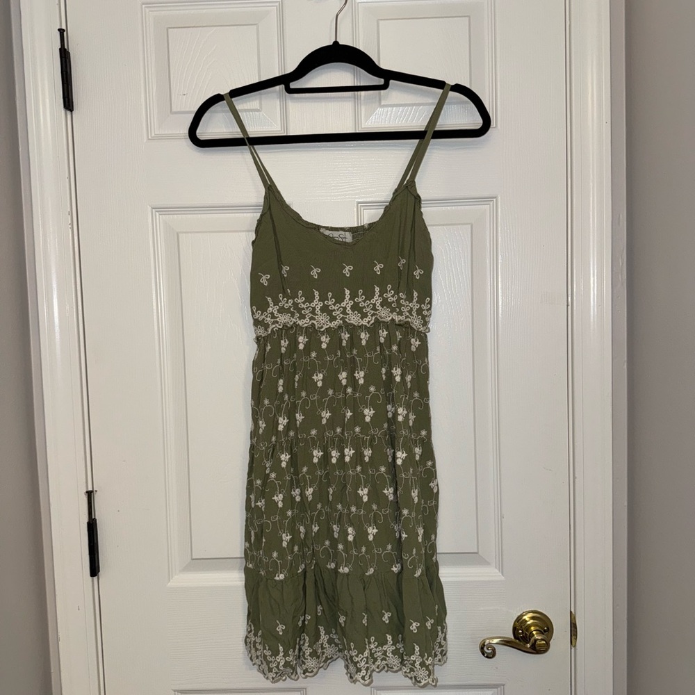 Jessica Simpson Green Sleeveless Mini Sundress